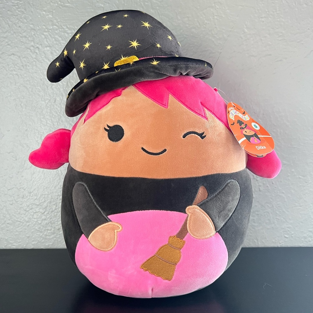 NWT Squishmallows Toys - Ditka Pink Winking Witch Bewitched Girl 12” Plush - Picture 2 of 7